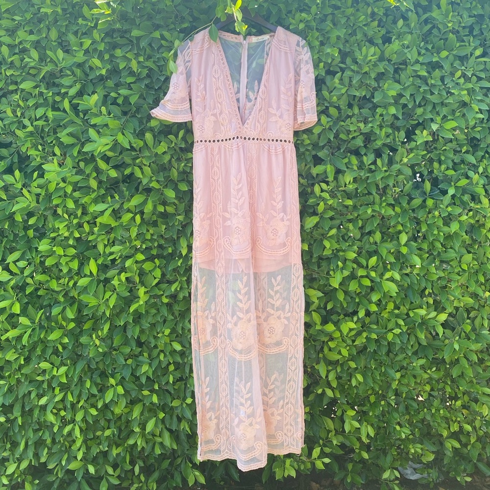 Pink Lace Romper